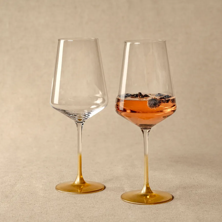 Weinglas 2er-Set gold milieu