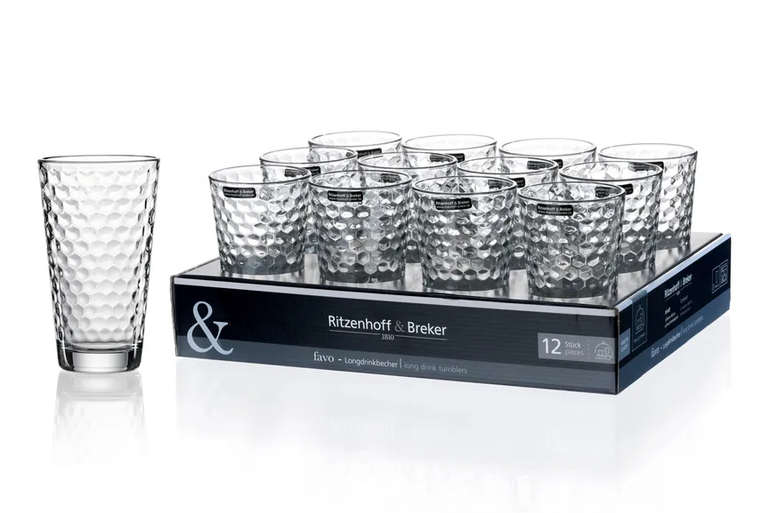 Becher "Favo" 400 ml klar detail