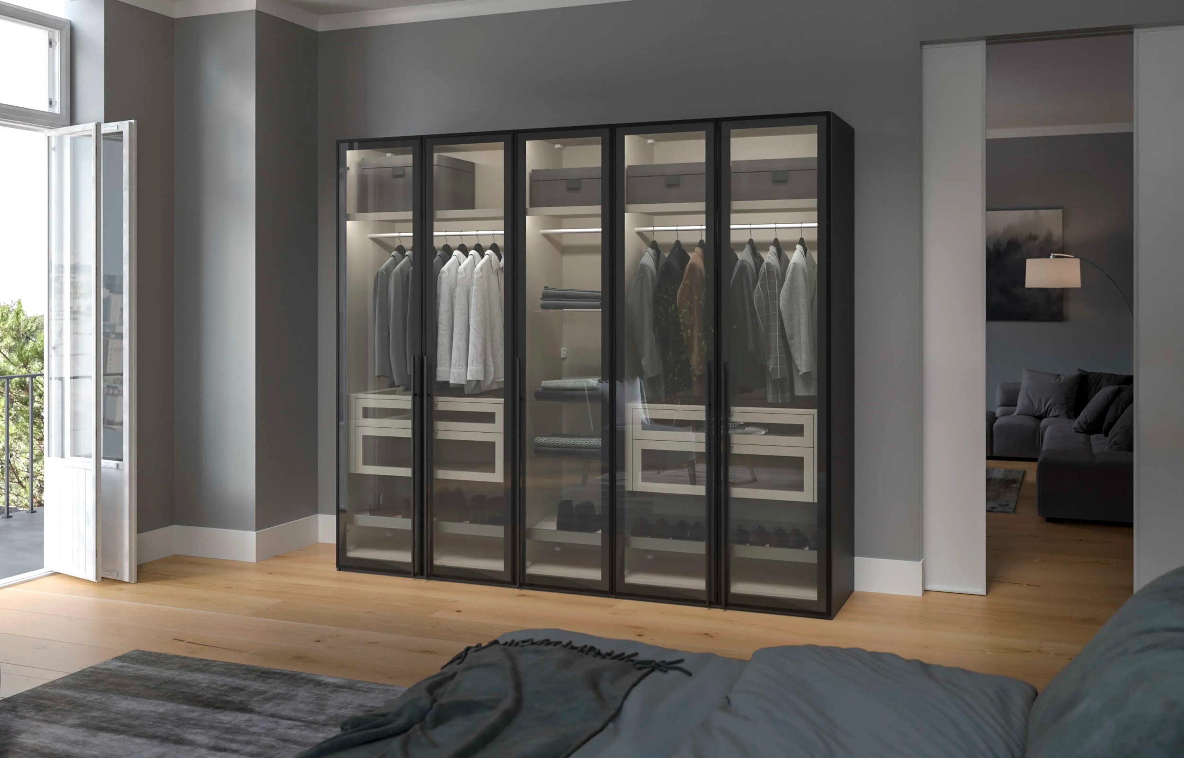Kleiderschrank Longline 253 x 220 cm