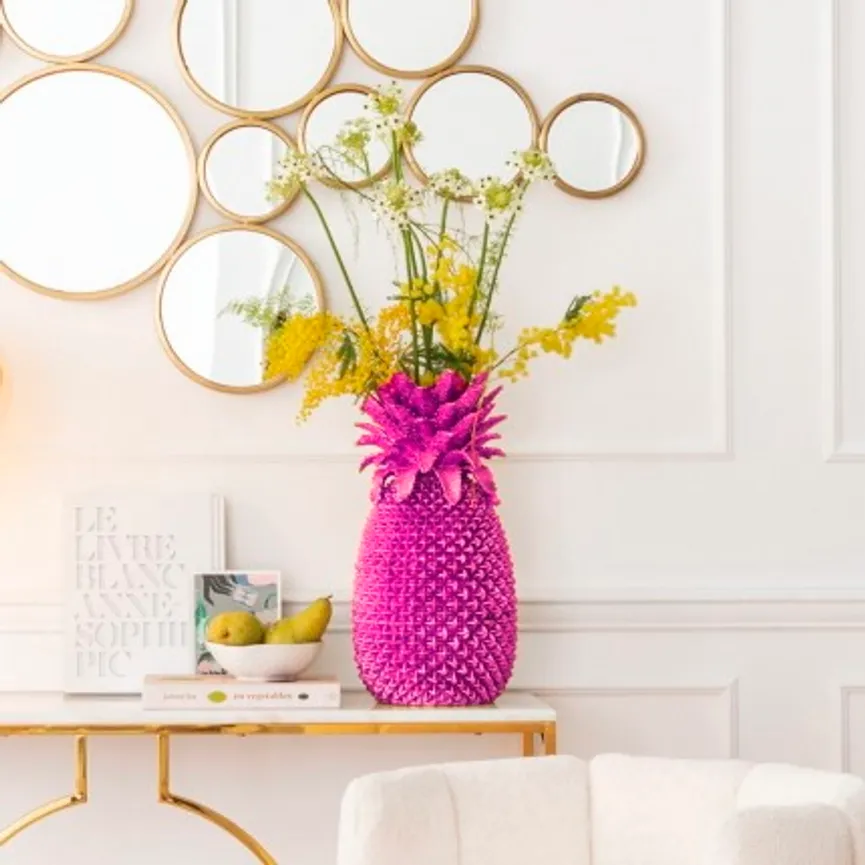 Vase "Pineapple" rosa milieu