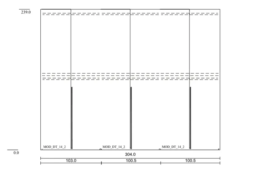Drehtürenschrank 6-trg. detail