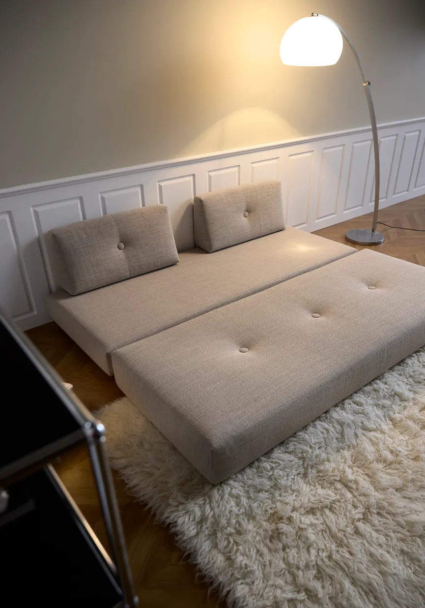 Klappsofa Indu schwarz detail