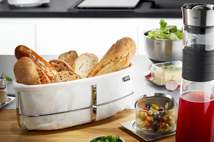 Brotkorb Brunch oval weiß milieu
