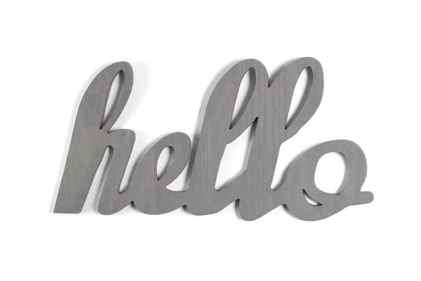 Schriftzug "Hello" braun hauptaufnahme