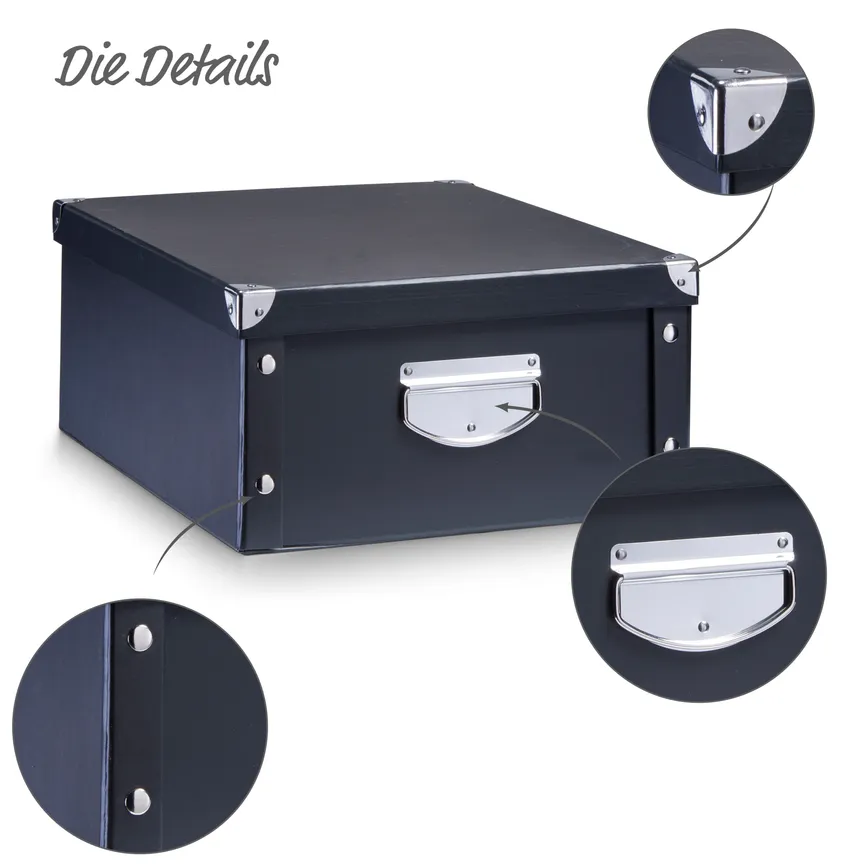 Aufbewahrungsbox schwarz detail