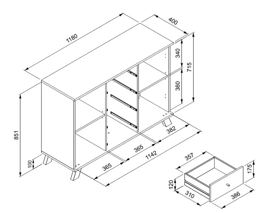 Kommode 2T/4S detail