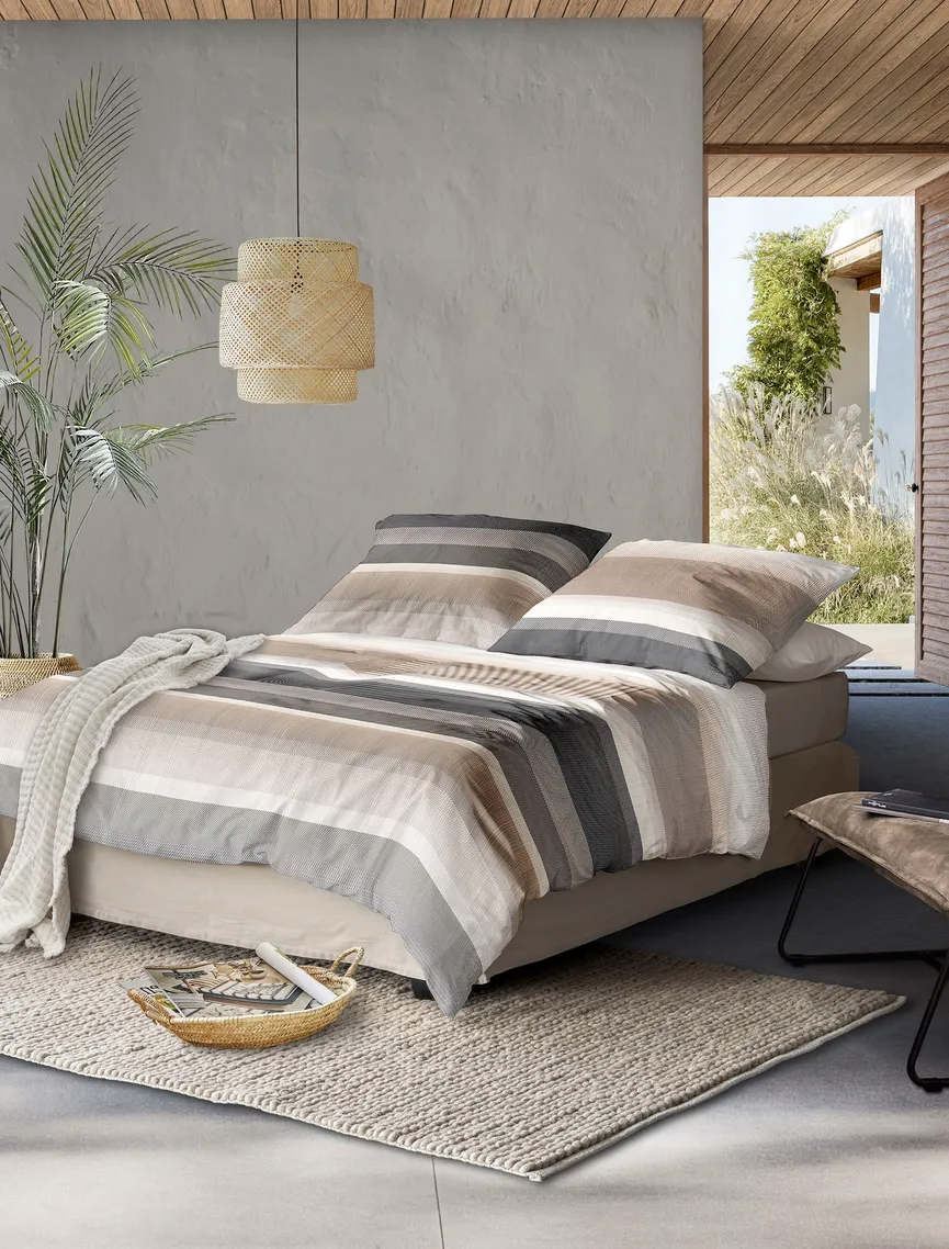 Satin-Bettw. Wave 135x200 milieu