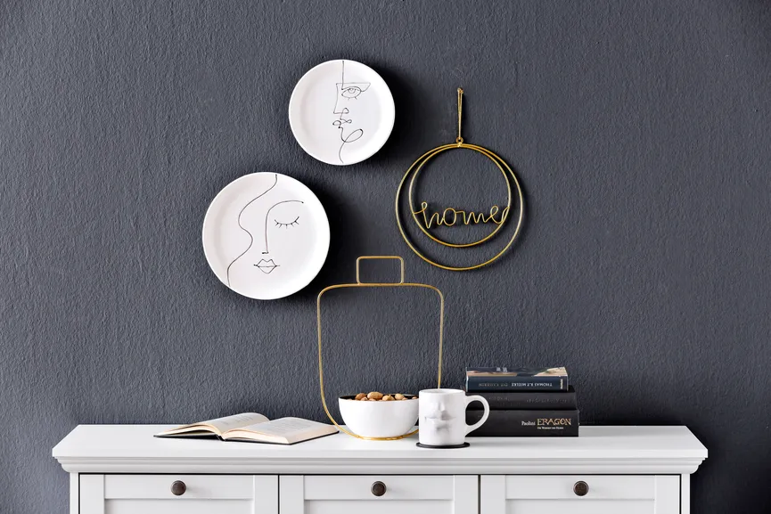 Speiseteller "Gesicht" weiß milieu