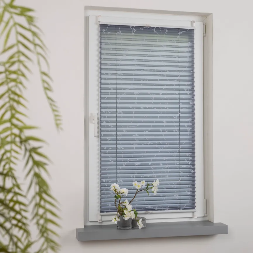 Klemmfix Plissee Ranke grau detail