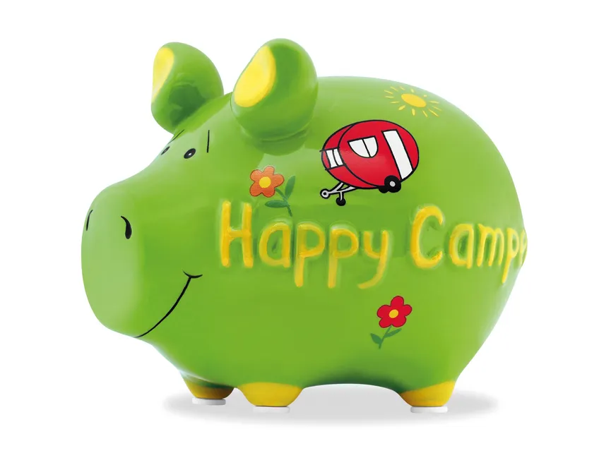 Sparschwein "Happy Camper" hauptaufnahme