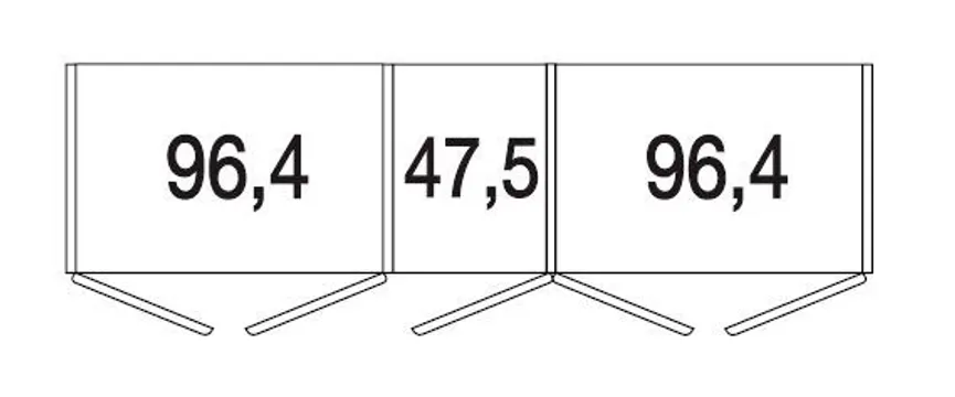Drehtürenschrank 5-trg. detail