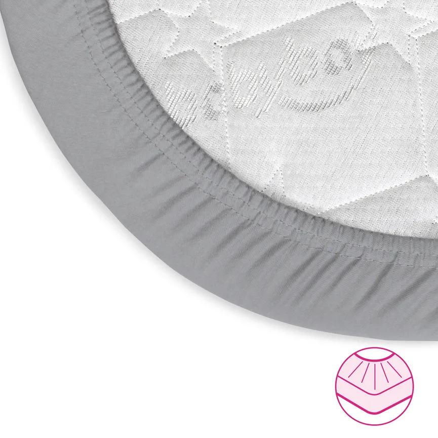 Jersey-Spannbetttuch grau detail