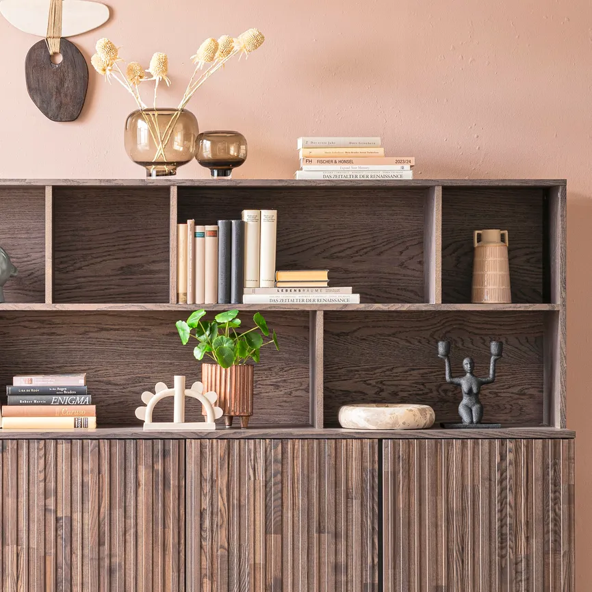 Vase "Henkel" beige-braun milieu