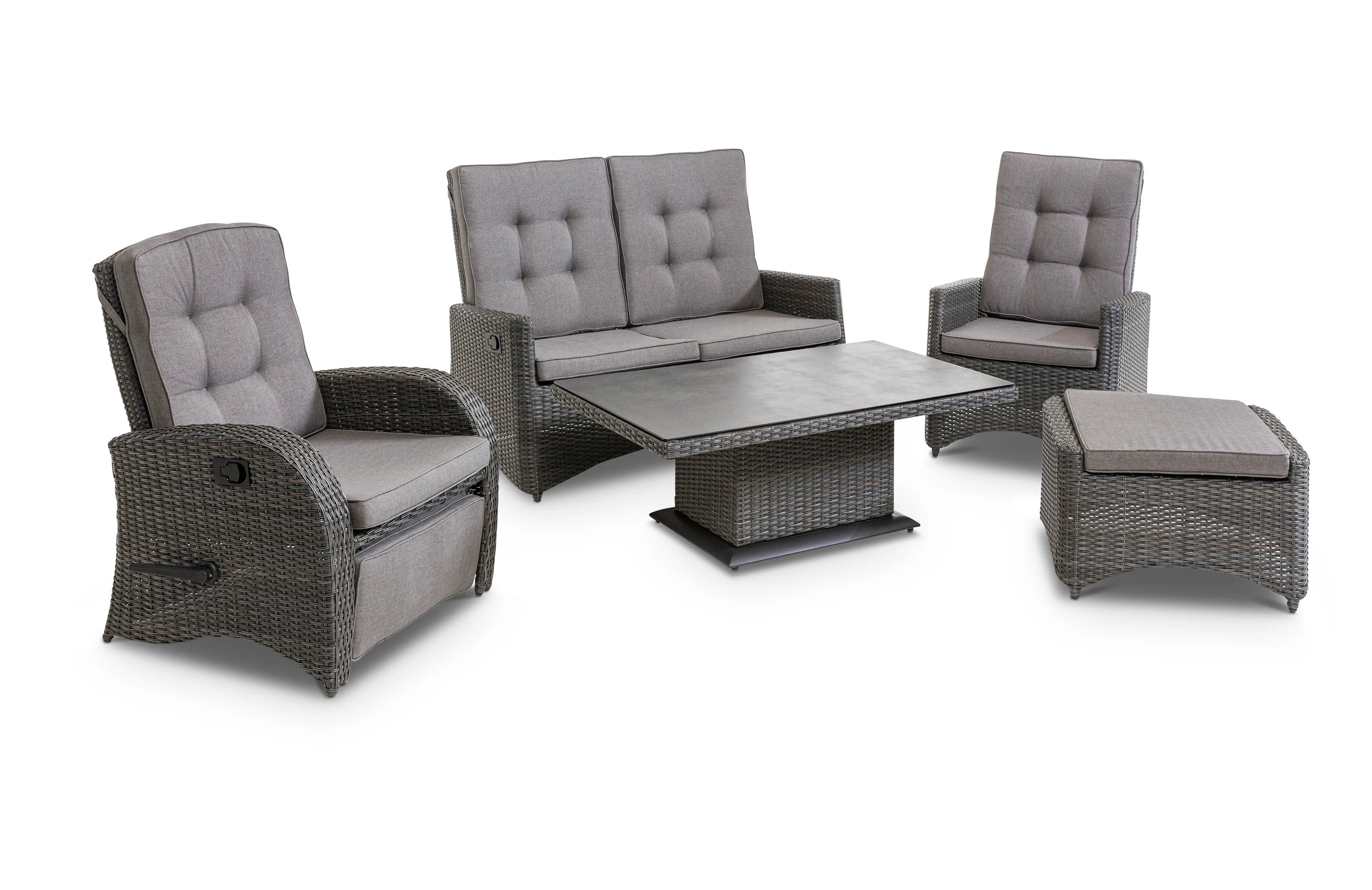 Loungemöbel Set  Deluxe Lounge Grau 5 tlg