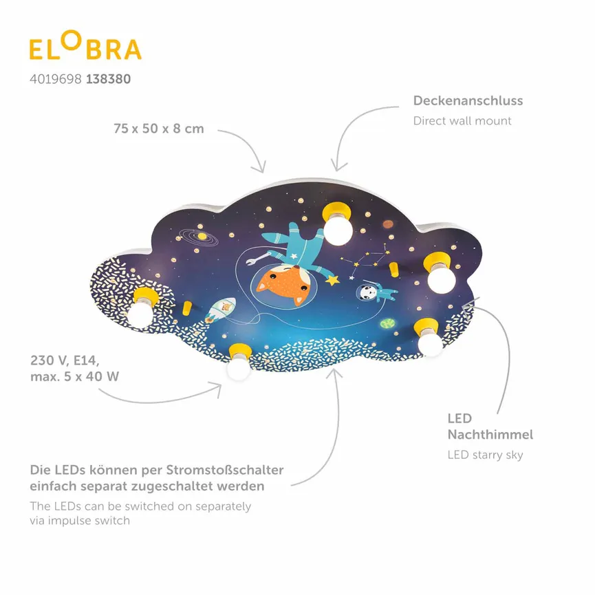 Deckenleuchte "Astronauts" detail