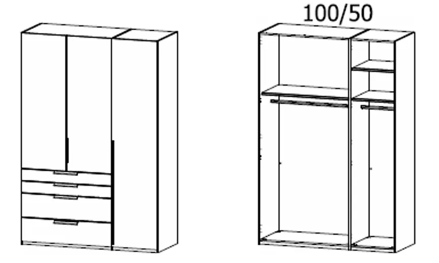 Drehtürenschrank mit Zubehör detail