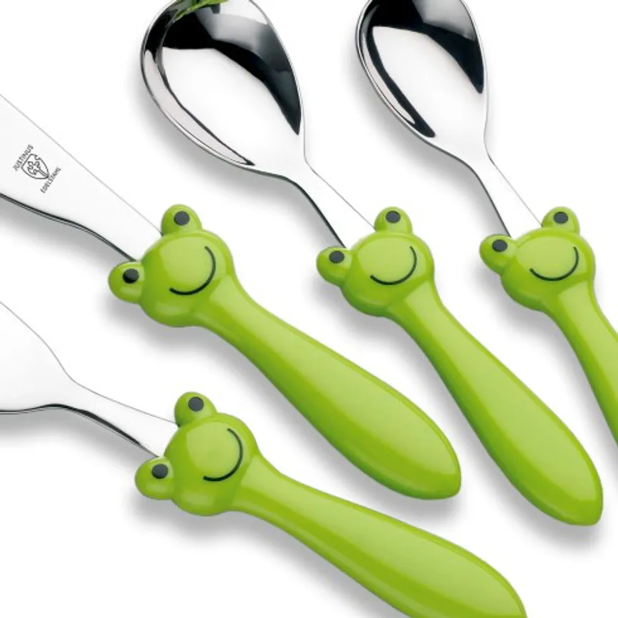 Kinderbesteck Frosch 4 tlg. detail
