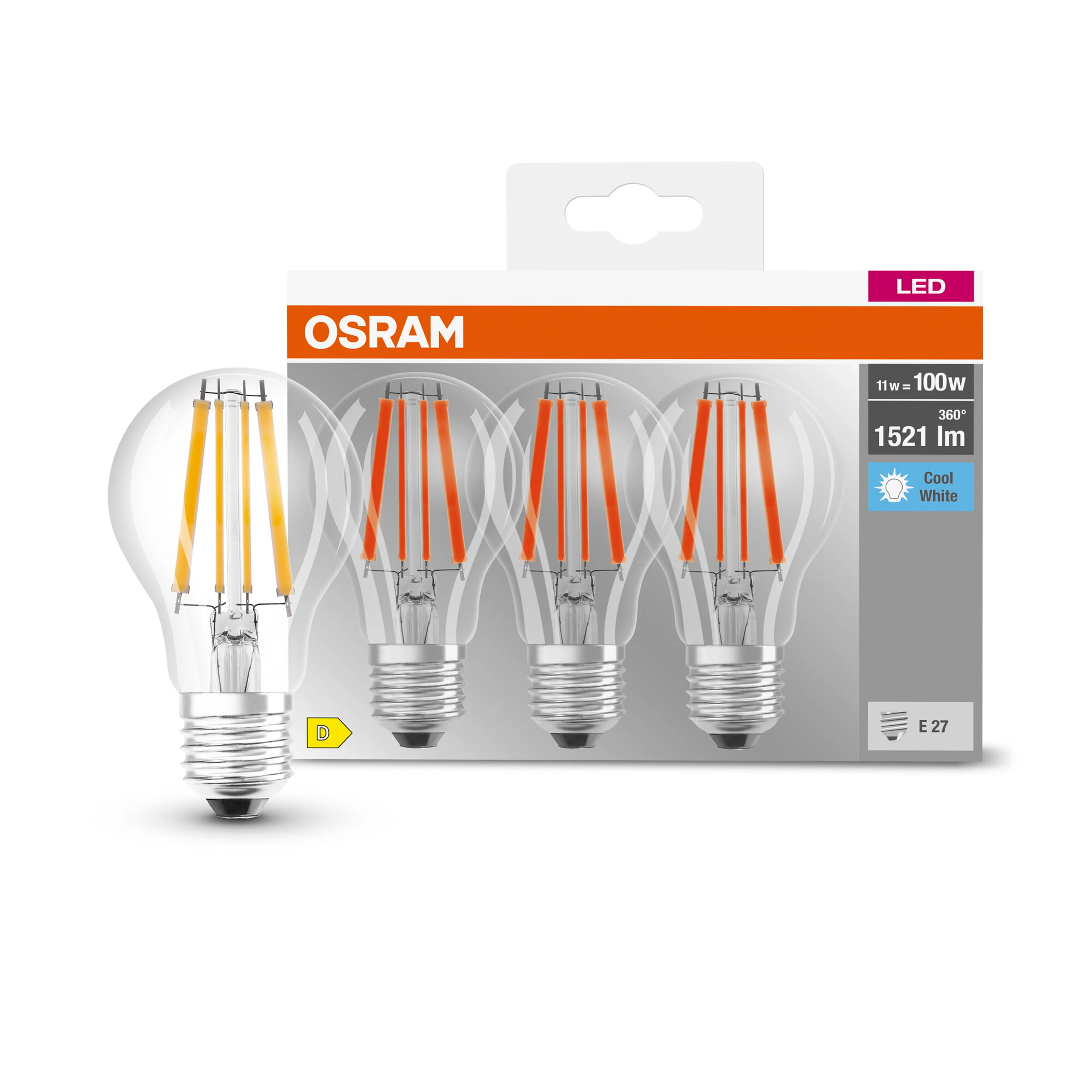 LED-Birne E27/11 Watt/Energie D