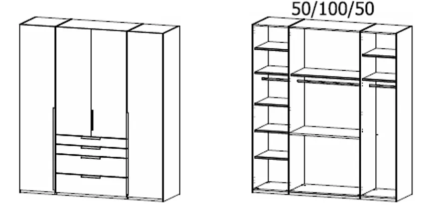 Drehtürenschrank mit Zubehör detail