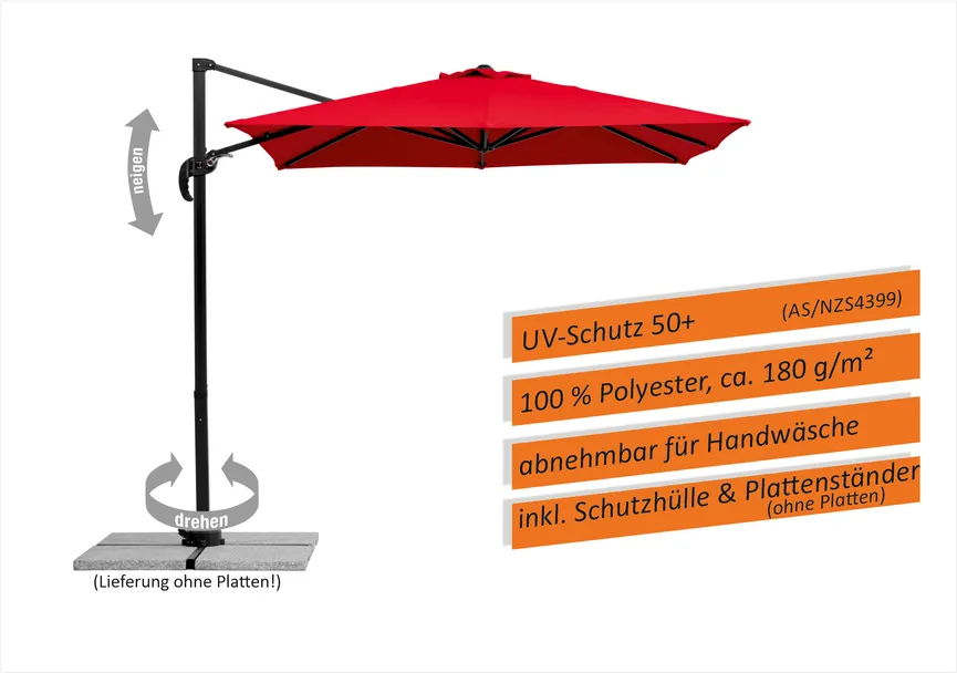 Junior Ampelschirm quadratisch detail