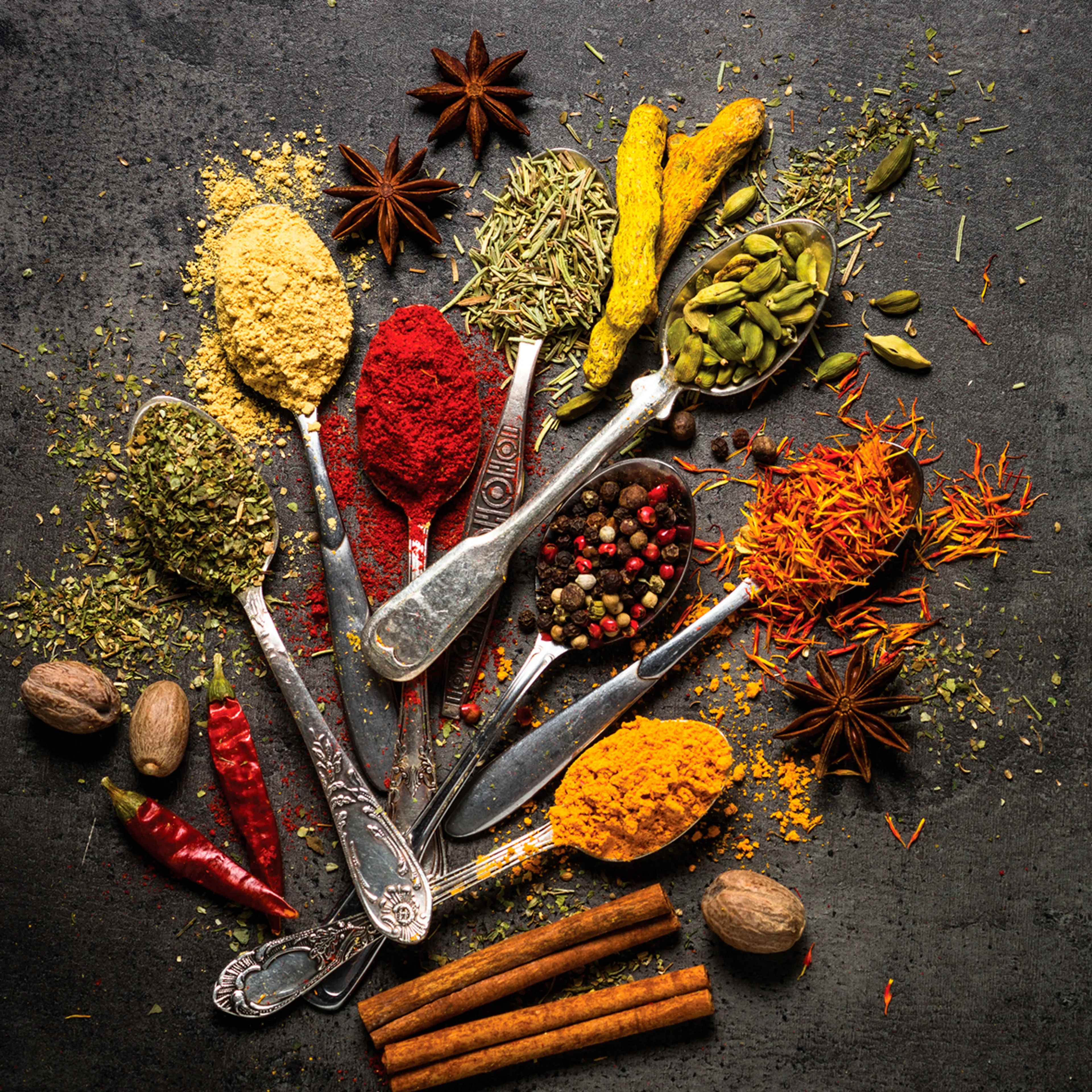 Glasbild 50 x 50 cm Herbs and spices XI 
