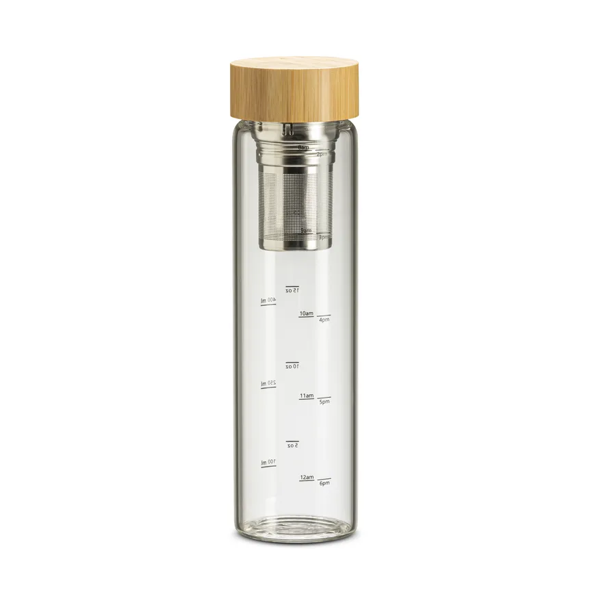 Glasflasche mit Deckel, detail