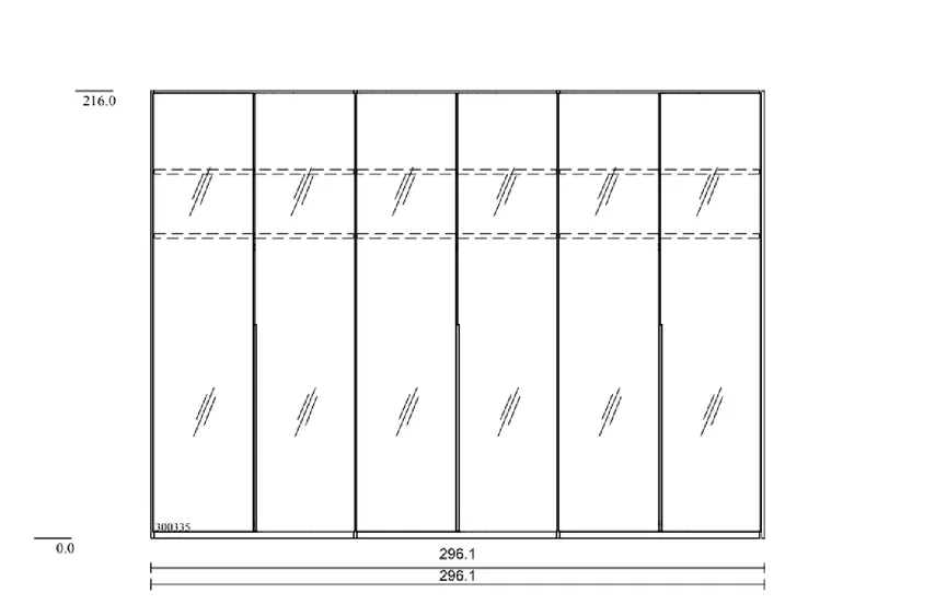 Drehtürenschrank 6-trg. detail
