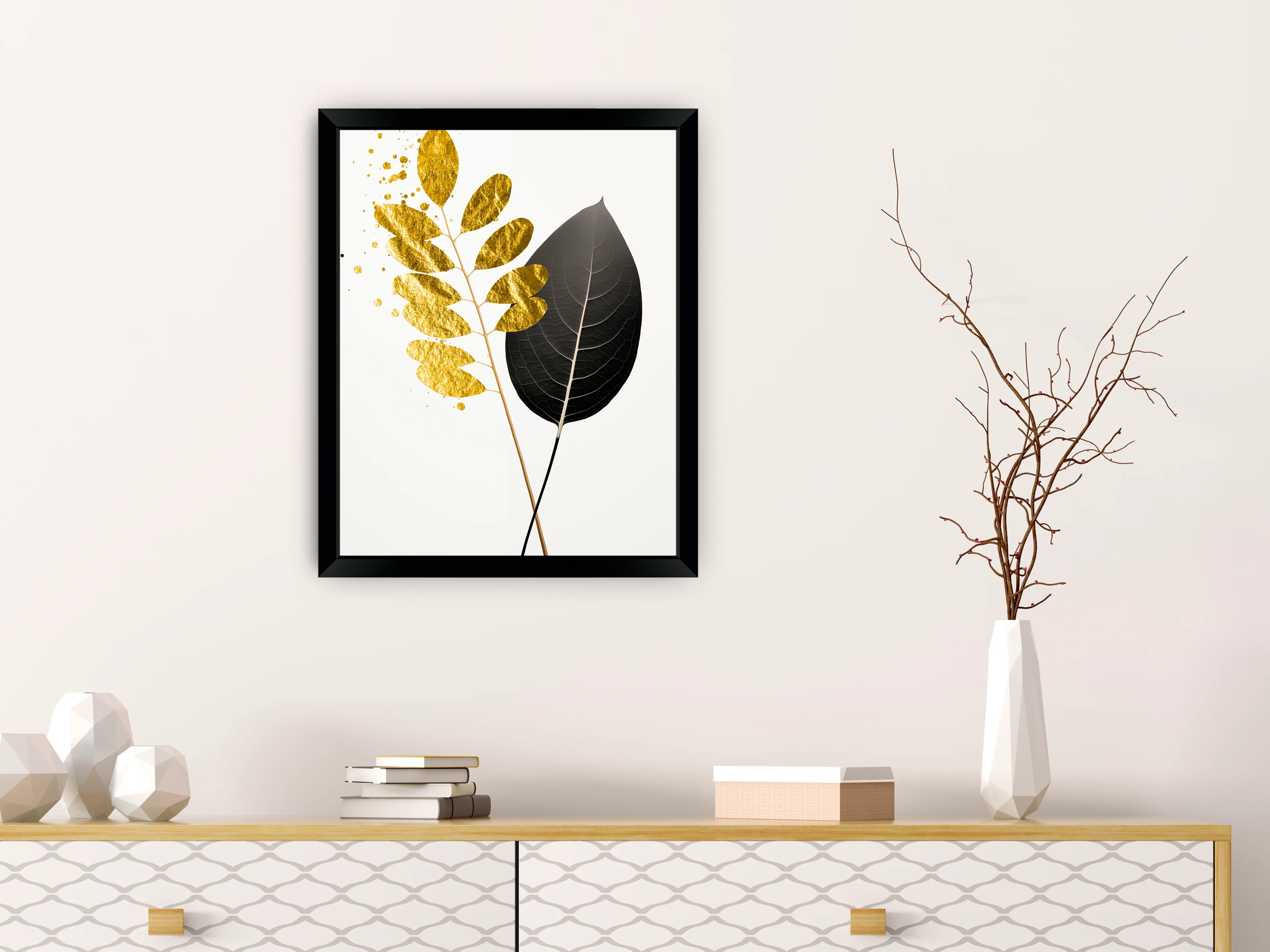 Wandbild 40 x 50 cm Golden Leaves V 
