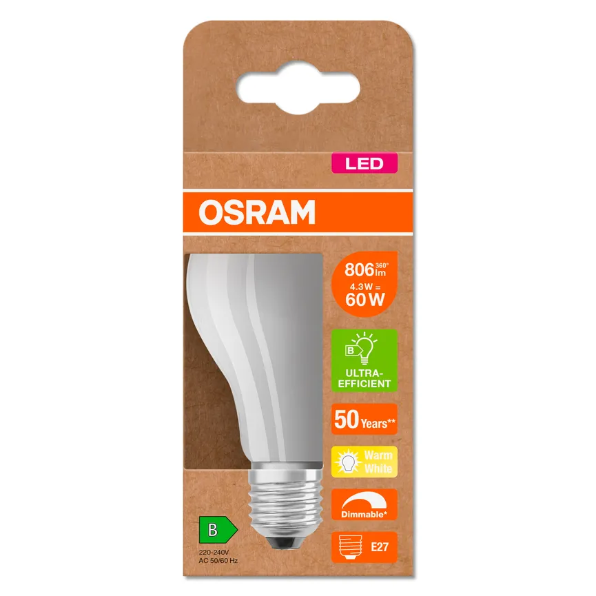 E27/4,3W LED Birne DIM detail