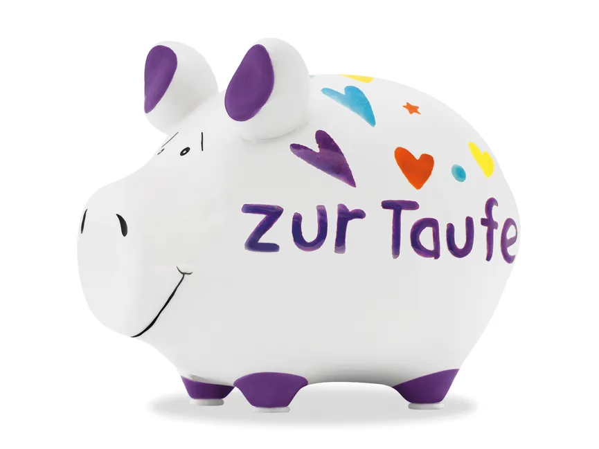 Sparschwein "Zur Taufe" weiß hauptaufnahme