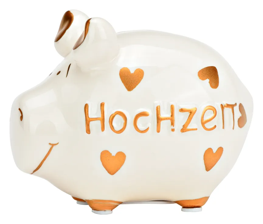 Sparschwein "Hochzeit" weiß hauptaufnahme