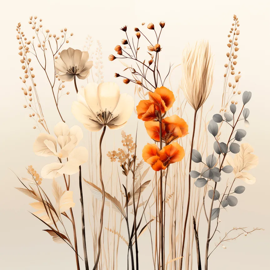 Glasbild "Boho Flowers III" detail
