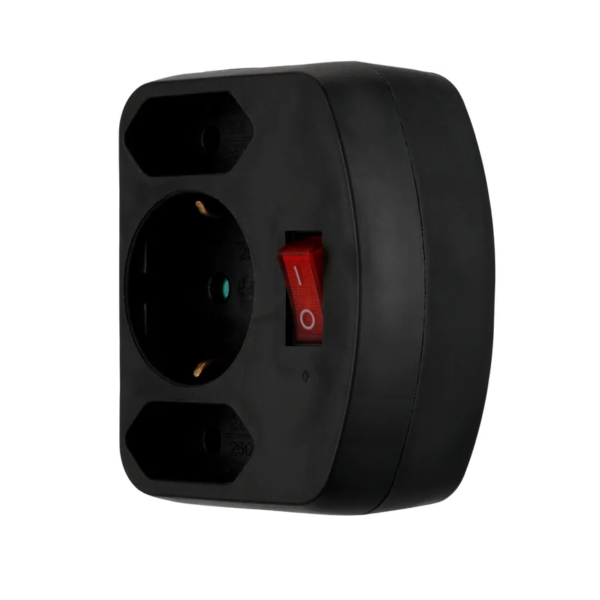 Steckdosenadapter mit Schalter detail