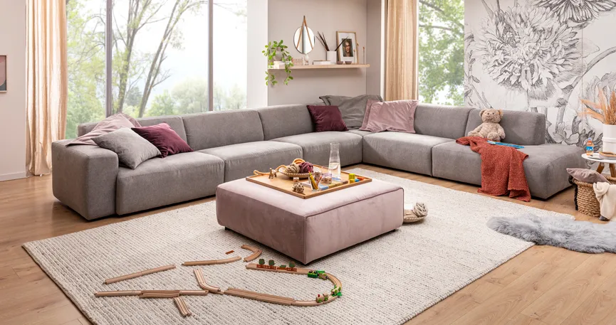 Sofa 1-Sitzer m. Abschlussteil milieu