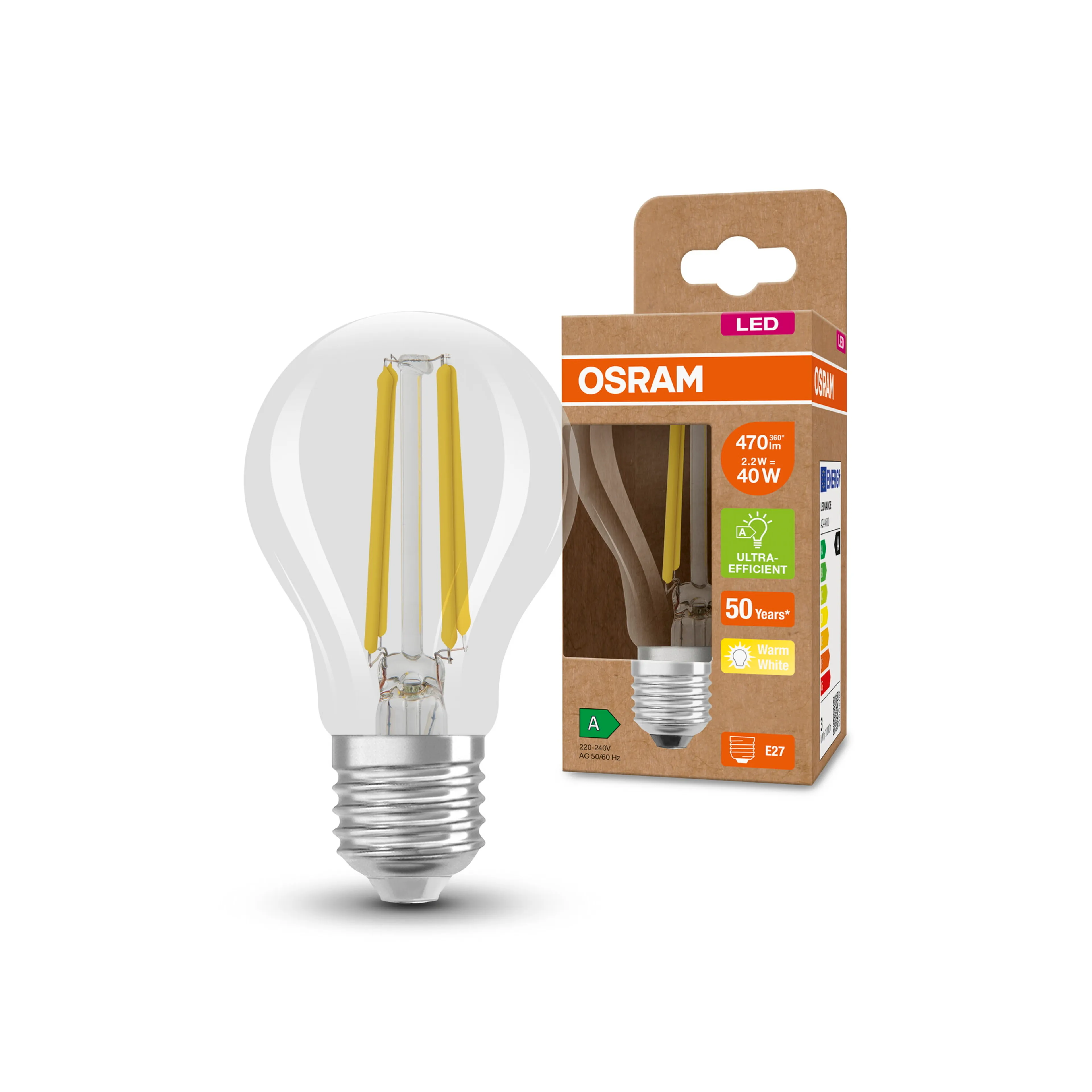 LED-Birne E27/2,2 Watt/Energie A