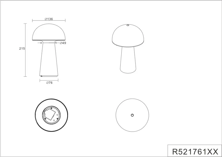 Akku-Tischleuchte "Lennon" detail