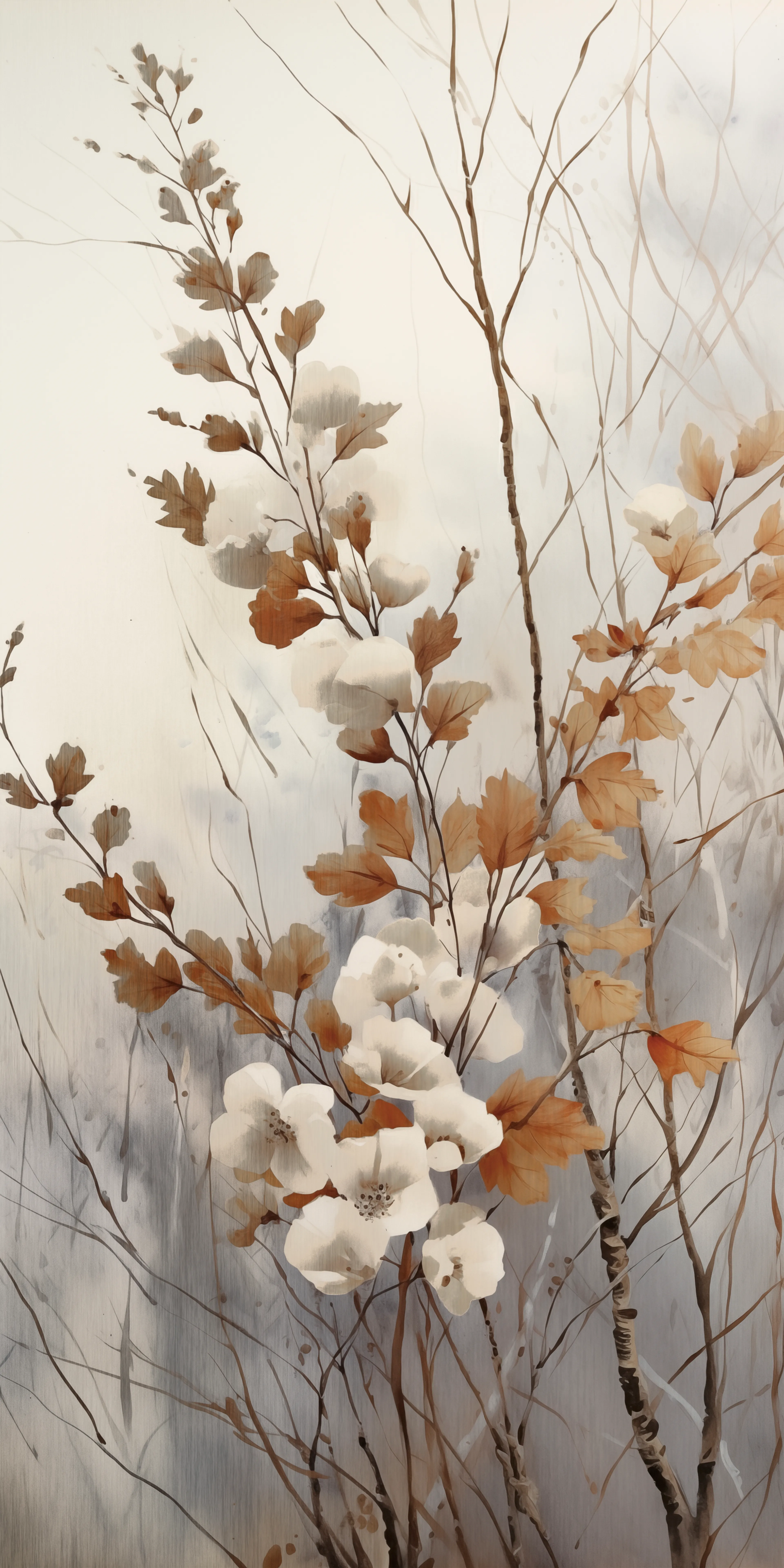 Wandbild 30 x 60 cm Soft Nature On Silver III 
