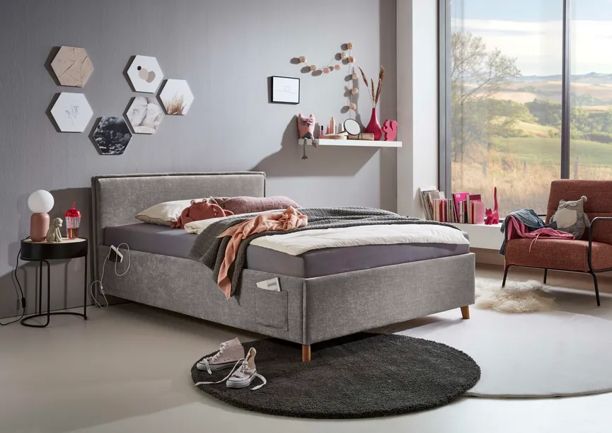 Polsterbett 90x200 cm milieu