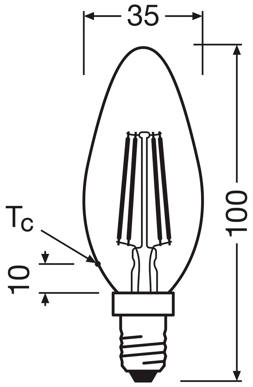 E14/2,9W LED Kerze DIM detail