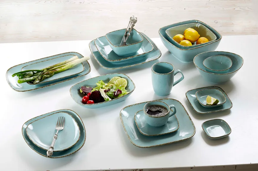Schale "Casa" blau-braun oval milieu