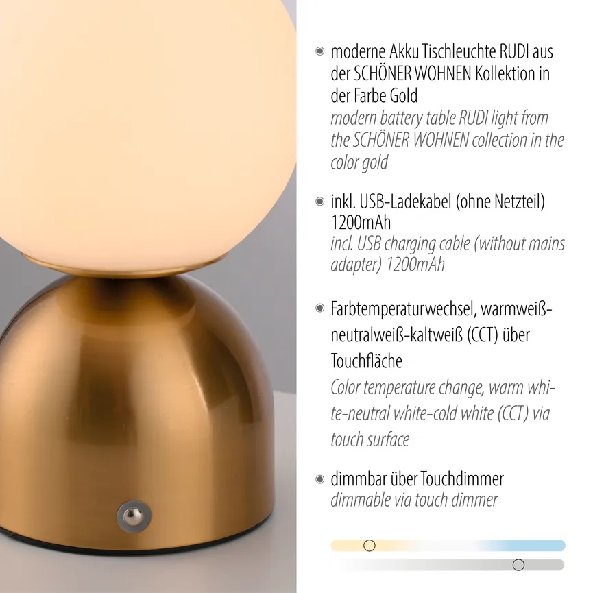 Akku-Tischleuchte "RUDI" detail