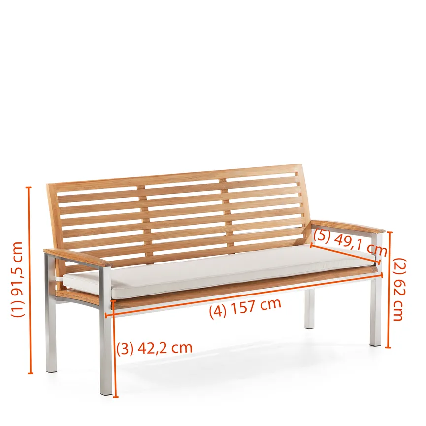 3-sitzer Bank inkl. Aufl.natur dimensionsmarker
