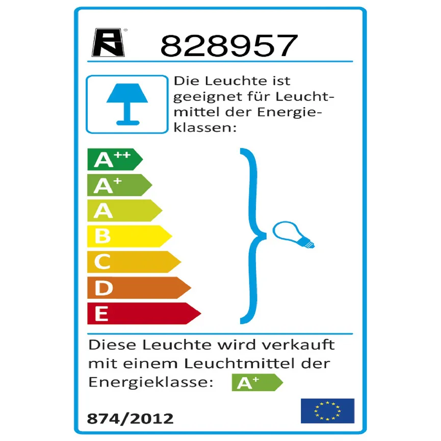 Tischleuchte "Pino" energielabel