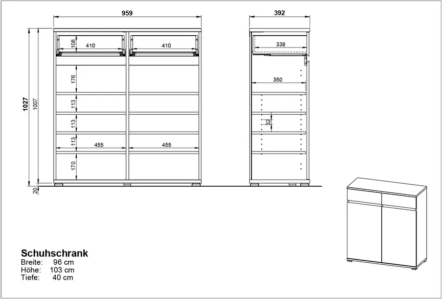 Schuhschrank detail