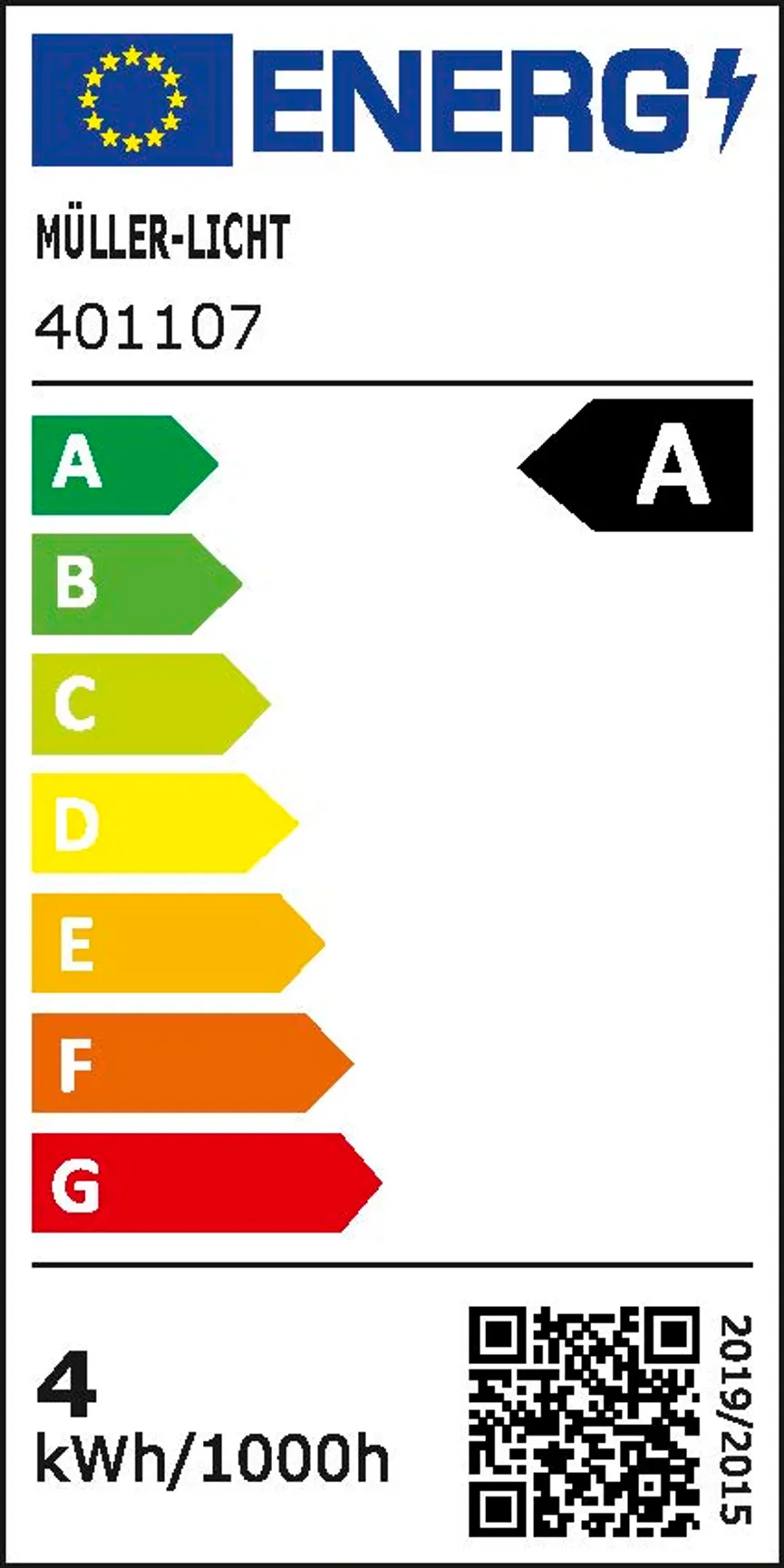 E27/3,8W LED Birne Retro energielabel