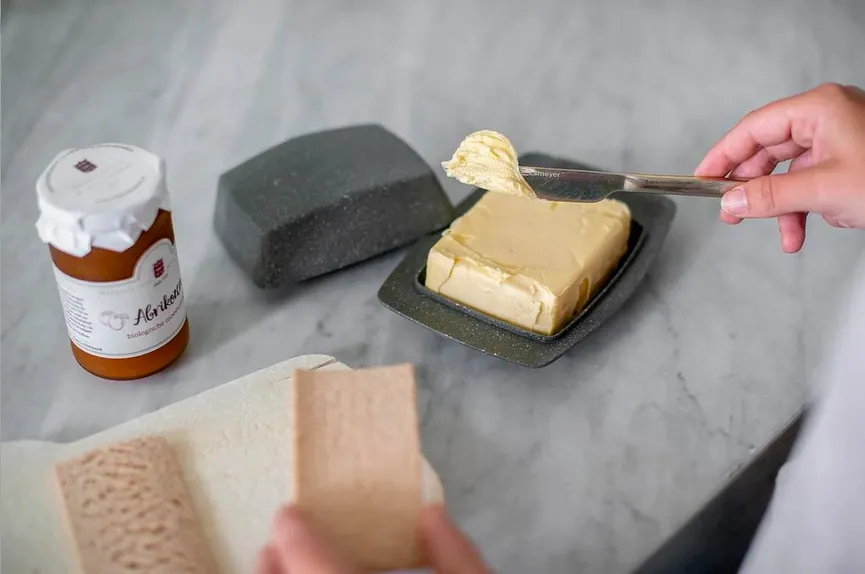 Butterdose "Rio" grau milieu