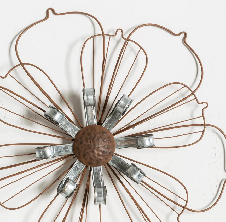 Wanddeko "Blume" silber detail