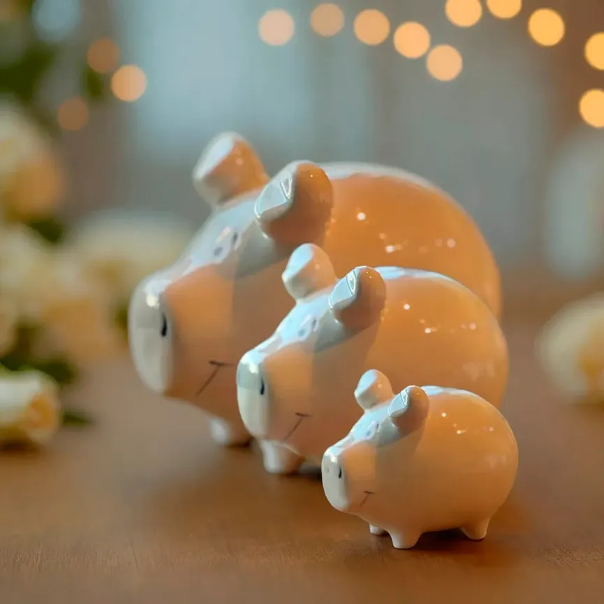 Sparschwein "Blanko" weiß milieu