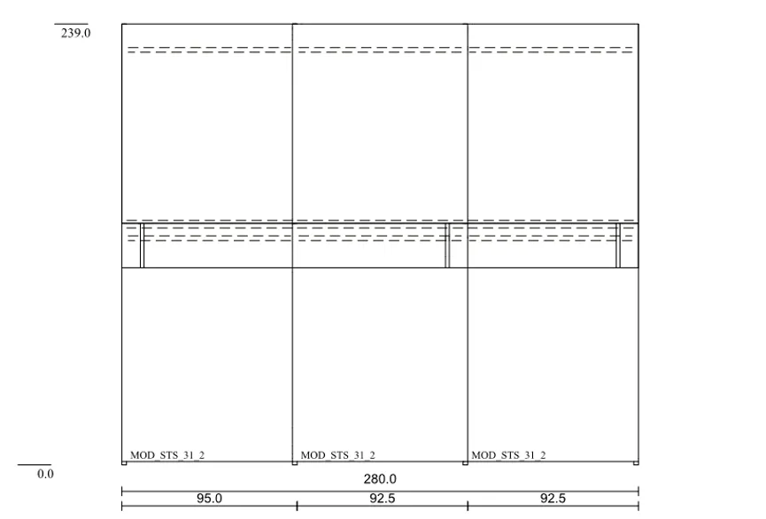 Schwebetürenschrank 2-trg. detail