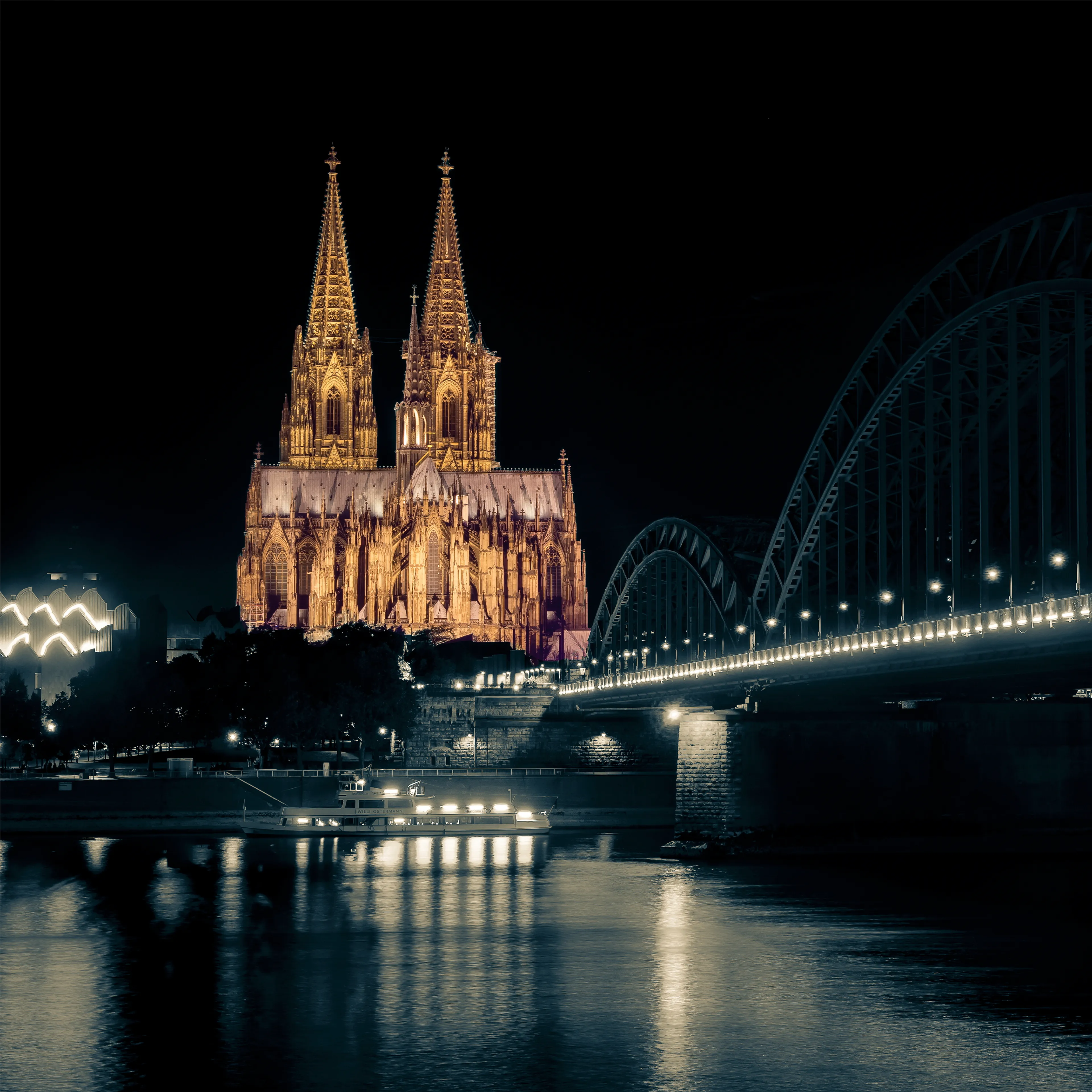 Glasbild 30 x 30 cm Kölner Dom X